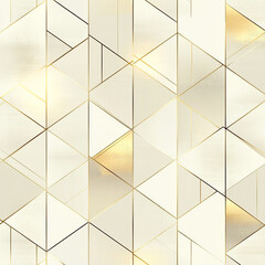 Elegant geometric pattern with golden accents on a cream background for design inspiration