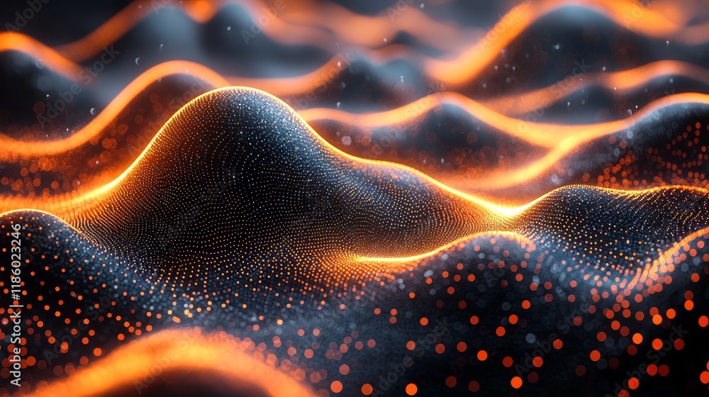 Poster the virtual space conceptual design for a global corporation features an abstract digital art enviro