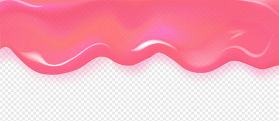 Pink jam high quality texture with shadow isolated on transparent background. Pink sweet icing  border template