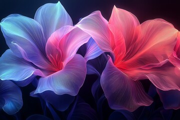 Through a dynamic abstract composition, vibrant hues and fluid forms are used to signify motion and energy in a minimalist setting