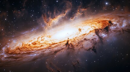 Fototapeta premium A Spiral Galaxy in the Vastness of Space