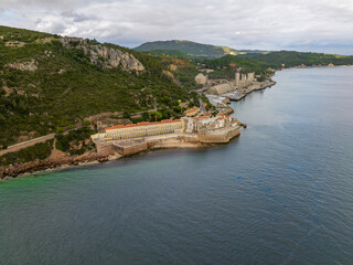 Faro de Outao en el rio Sado, Setubal, Portugal