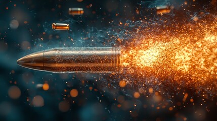 Dynamic 3D animation featuring bullets in motion, highlighting speed with a blurred background, evoking a sense of urgency