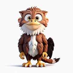 3d animals cat, monkey, dog illustration cartoon character isolated on white background 