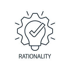 The idea of ​​rational use. Rationality. Vector linear icon illustration isolated on white background.
