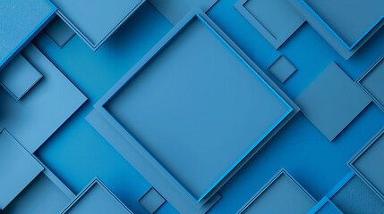 Abstract Blue Geometric Squares Illustration with 3D Modern Design