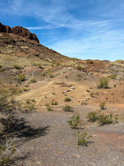 Desert landscape on lizard peak of sara park trail close to lake havasu arizona