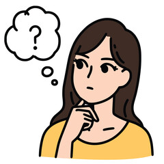 Simple Illustration of a Woman Pondering Generative AI