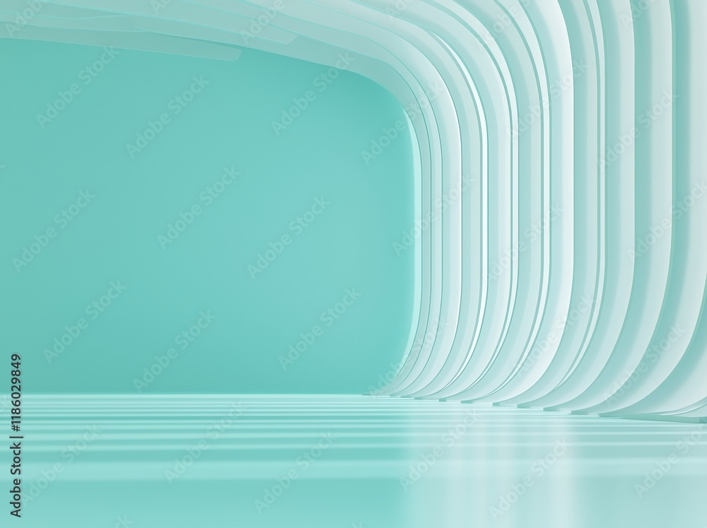 Poster 3d render 3d render of an abstract white twisted tunnel perspective