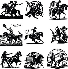 Cowboy And Horse Reaching Svg,Rodeo Svg, Western Svg