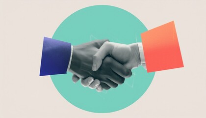 handshake between two businessmen. handshake between two professionals. Modern design with a positive context, a handshake. Concept of help, support, and harmony.
