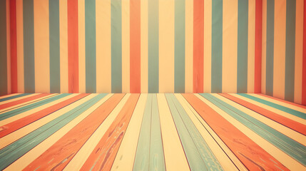 Vibrant Colorful Striped Room Background Illustration for Creative Design Projects