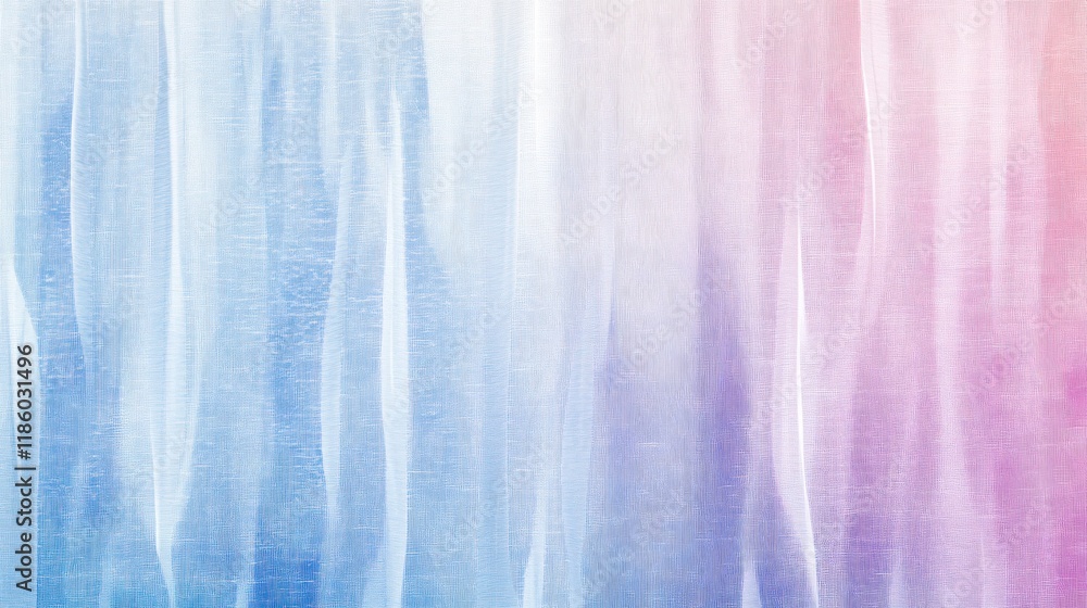 Poster pastel-colored sheer fabric with vertical folds and gradient effect.