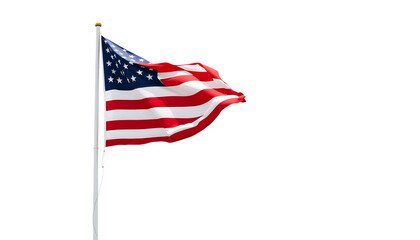 Fototapeta premium USA waving flag isolated on white background.