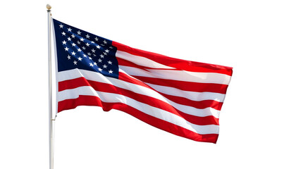 Obraz premium USA waving flag isolated on white background.