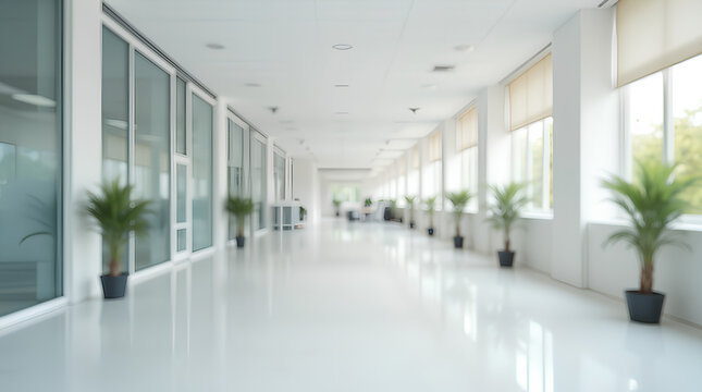 empty white business office with blurred background