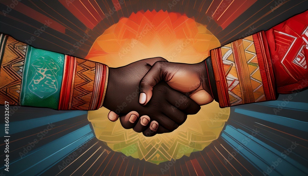 Poster handshake between two businessmen. handshake between two professionals. modern design with a positiv