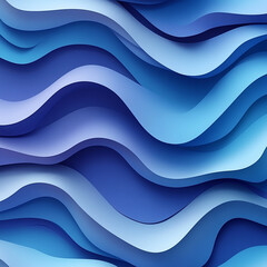 Swirling patterns of blue waves create a sense of tranquility and motion in abstract design