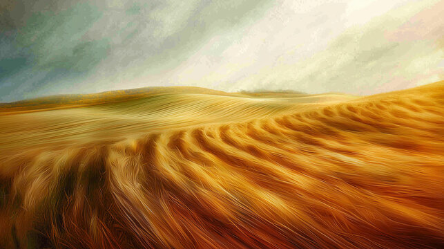 The parable of the sower through abstract imagery, using flowing lines and organic shapes to symbolize the growth of faith, the spread of hope, and the transformative power of spiritual seeds.
