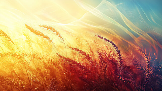 The parable of the sower through abstract imagery, using flowing lines and organic shapes to symbolize the growth of faith, the spread of hope, and the transformative power of spiritual seeds.