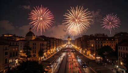 Fireworks Over The Rome City