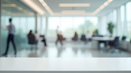 empty white business office with blurred background