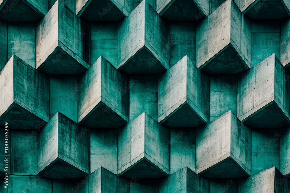 Poster stock image of modern architecture with cement structure and floors