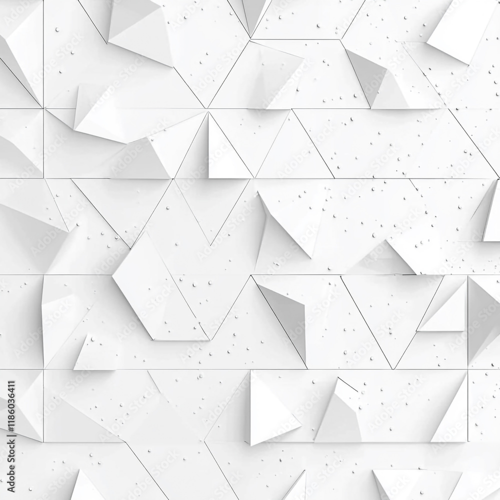 Poster creative geometric design with white triangular shapes and textured background