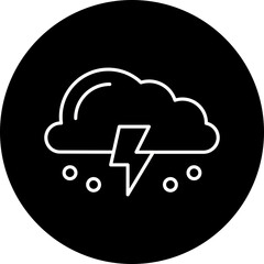 Snow Thunderstorm icon single vector illustration