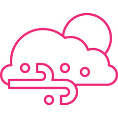 Cloudy Gusts icon single vector illustration