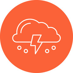 Snow Thunderstorm icon single vector illustration
