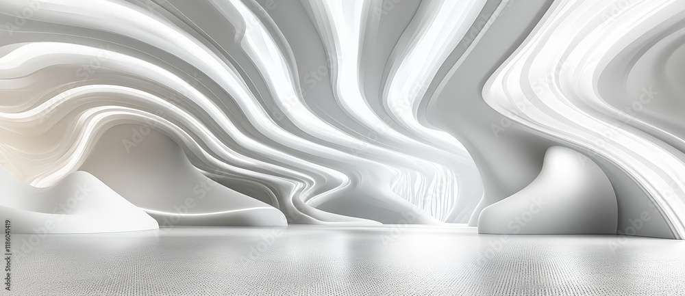 Poster visual representation of contemporary white structures backdrop