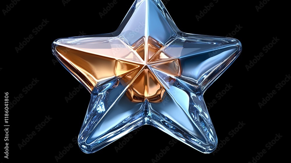 Aufkleber low poly abstract geometry, computer generated 3d render