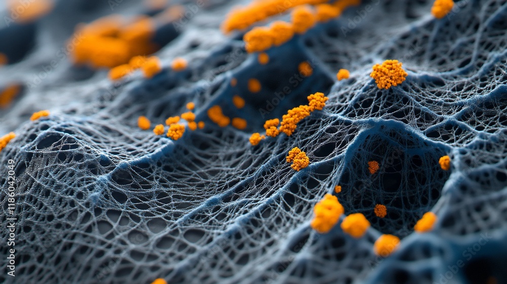 Poster microscopic cellular structure: a detailed view of a complex network