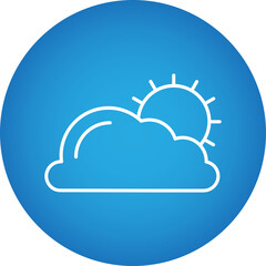 Partly Sunny icon single vector illustration
