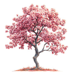 Obraz premium Vibrant Cherry Blossom Tree with Full Blooming Pink Flowers