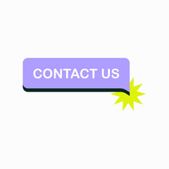 Contact Us Button in Flat Vector Illustration Symbolizing Communication, Support, and Client Interaction, Isolated on White Background