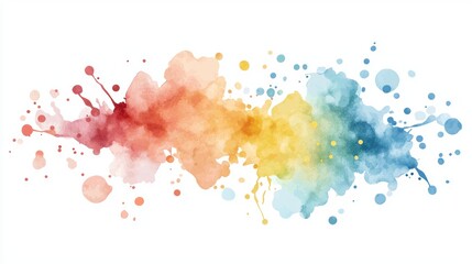 Vibrant Watercolor Endorphin Hormone Abstract - Clipart Style Illustration of Well-Being Molecule on White Background