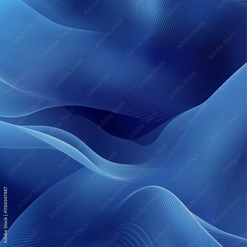 Poster blue abstract waves create a tranquil and serene background for various uses