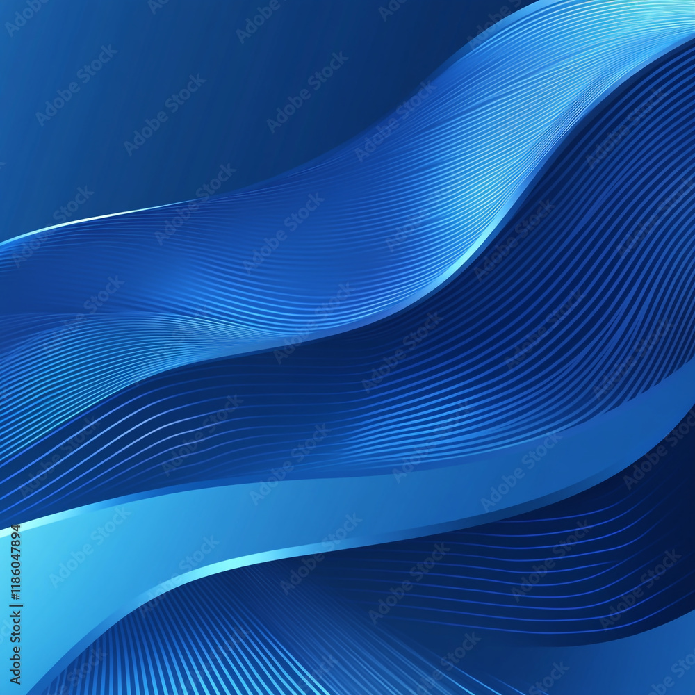 Aufkleber fluid blue waves create a calming abstract design with smooth lines and textures