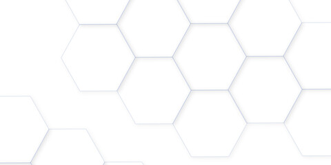Fototapeta premium Abstract white background. Luxury white pattern with hexagons. abstract 3d hexagonal background. modern background with hexagons. Geometric mesh cell texture. modern futuristic wallpaper.
