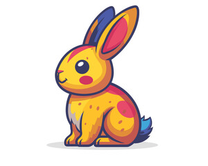 Cute Little Bunny Vector Cartoon Illustration