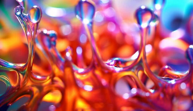 Fondo animado de fluidos de colores brillantes con salpicaduras