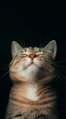 close up professional photography of a cat in a weird position,Generative AI