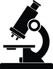 Microscope silhouette vector, Microscope vector icon symbol