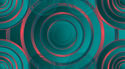 3d circle vector background design for banner, flyer, futuristic, poster, presentation etc. | Luxury geometric shape background | Modern abstract circular 3d design with pine green color