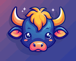Cartoon Cute Cow Vector Illustration For Your Design