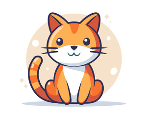 Obraz premium Cute Little Cartoon Cat Vector Illustration
