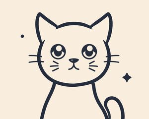 Obraz premium Cute Little Cartoon Cat Vector Illustration