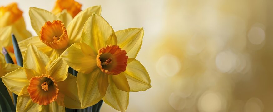 primer plano de flores de narciso